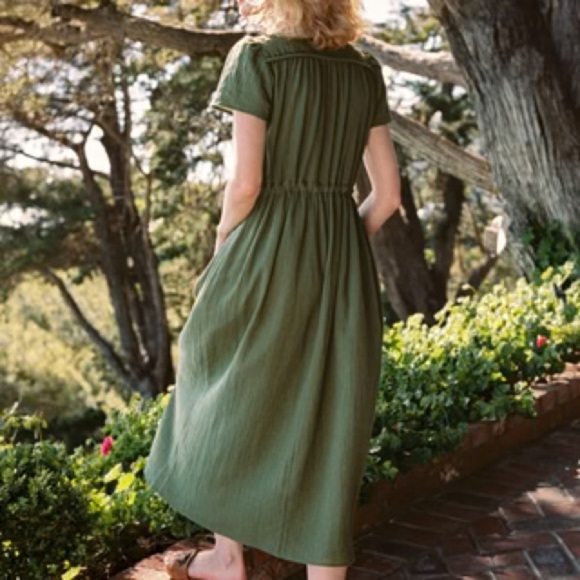 NWT Christy Dawn The Dawn Cotton Gauze Midi Dress | Sz Small | Forest Green - Picture 6 of 16